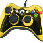 Xbox 360 kabelový ovladač chromovaný GOLD limited