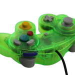 Gamecube ovladač zelený crystal