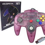 N64 růžový transparentní ovladač
